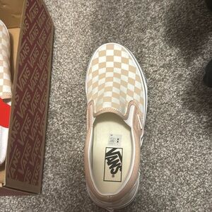 Dusty pink checkered vans
